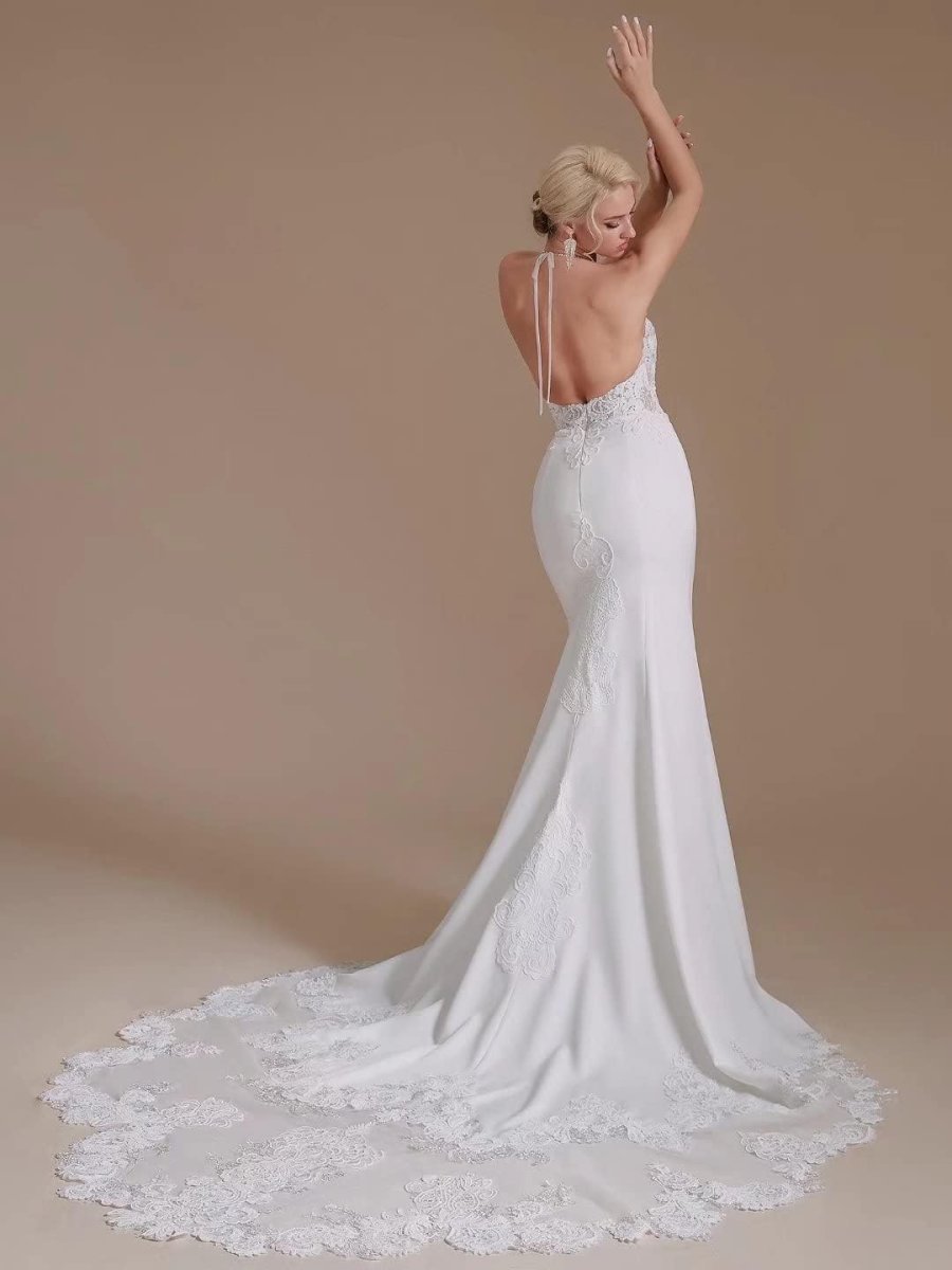 Robe De Mariée Col Américain Blanche – Image 4