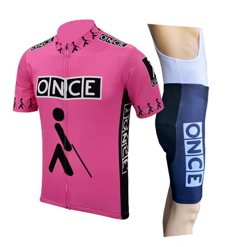 Tenue de Cyclisme Rétro ONCE - Rose/Noir – Image 2