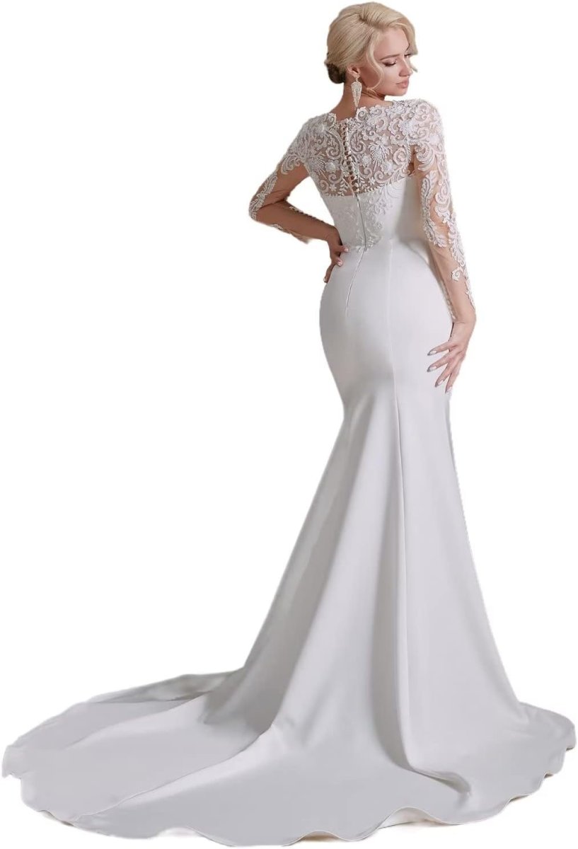 Robe de mariée à encolure bateau en dentelle