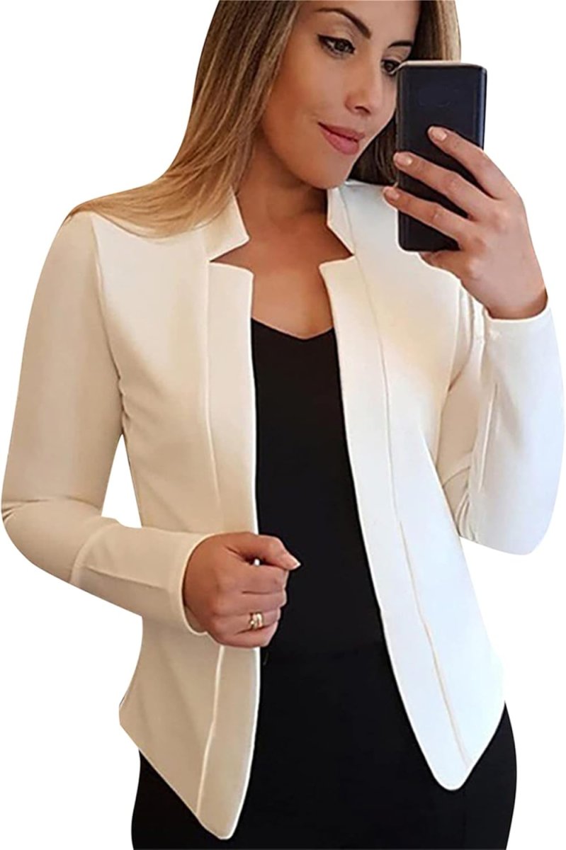 Veste de Congé Femme à Revers Crantés ouverts sur le devant – Image 3