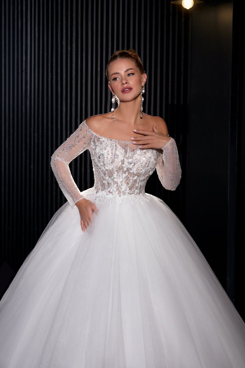 Robe De Mariée Hiver Blanche – Image 6