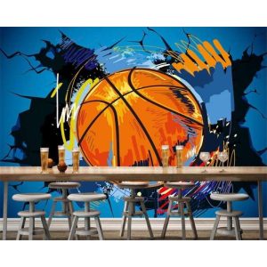 Papier Peint Vintage Theme Basketball