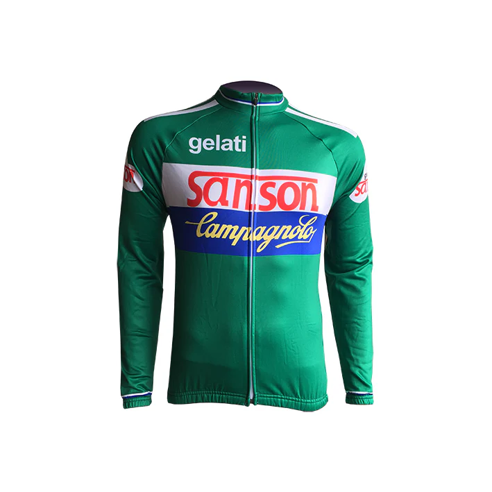 Veste cycliste rétro hiver (Polaire) Sanson - Verte – Image 2