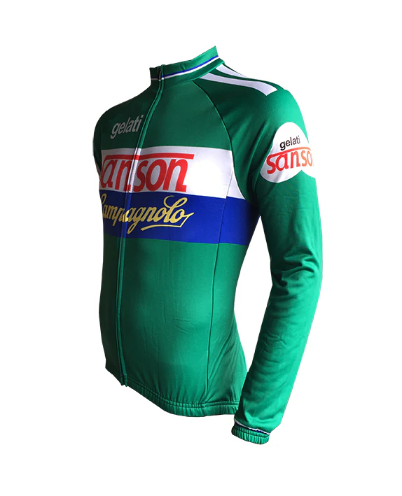 Veste cycliste rétro hiver (Polaire) Sanson - Verte – Image 4